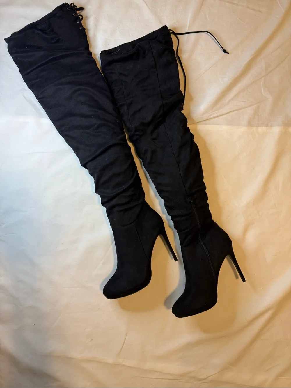 Wild Diva Black Over-the-Knee Stiletto Boots